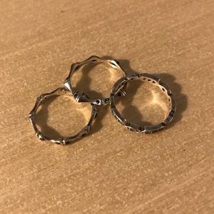 Gorjana Silver tone Stacking Rings size 6